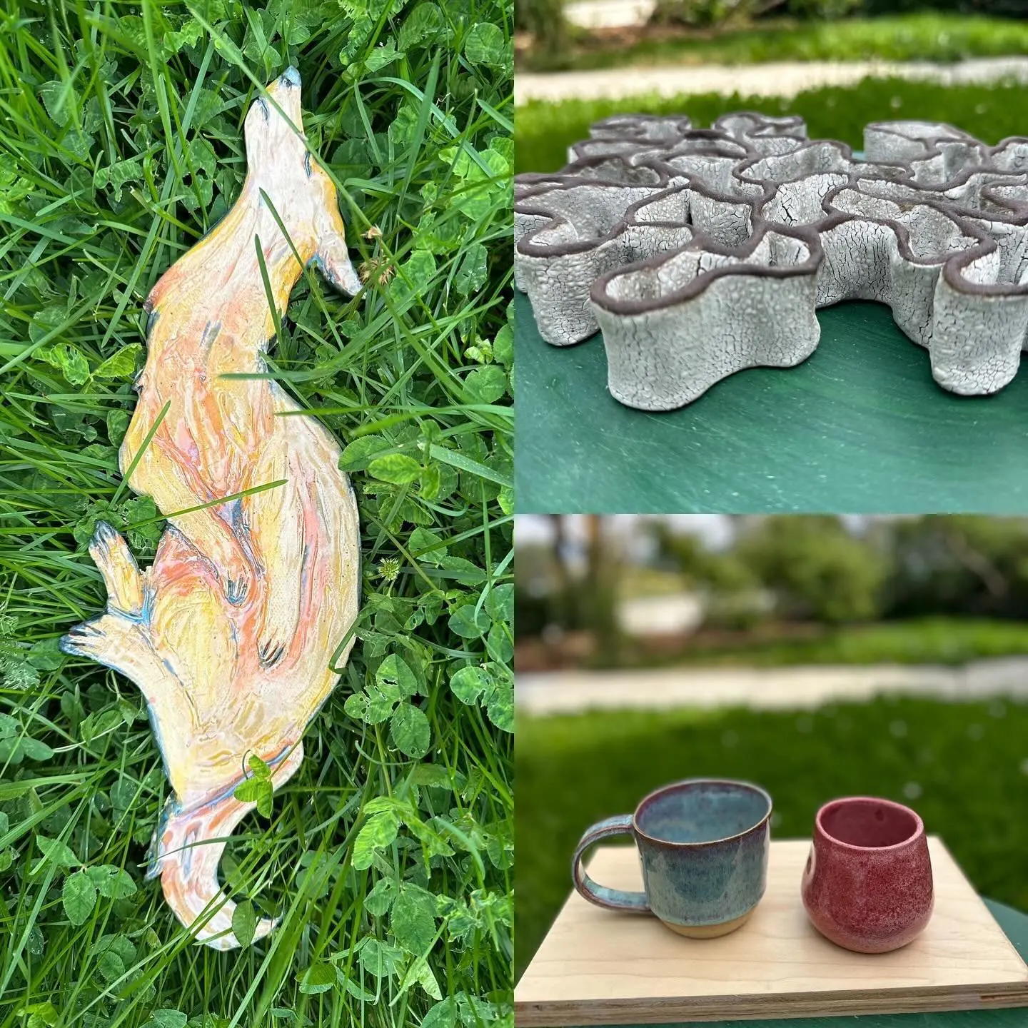 Beautiful new work fresh out of the kiln today! #ceramics #pottery #missoula #communitypotterystudio #cone6 #glazemagic