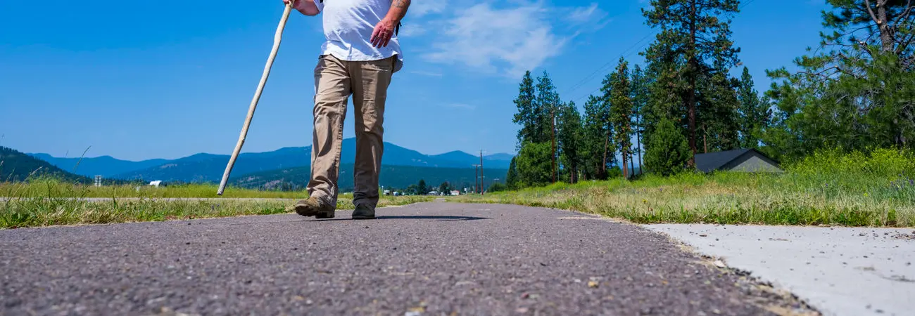 Person walking on Frenchtown Pedestrian Path