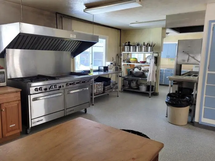 Image of the interior of the cookhouse at the historic Savenac area on the Lolo National Forest, Montana.