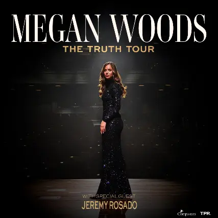 A promotional graphic for a concert tour featuring a female performer on stage.
