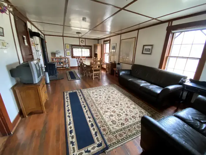 Monture Guard Station Cabin Interior Entrance and Living Room. Monture Guard Station Cabin Interior