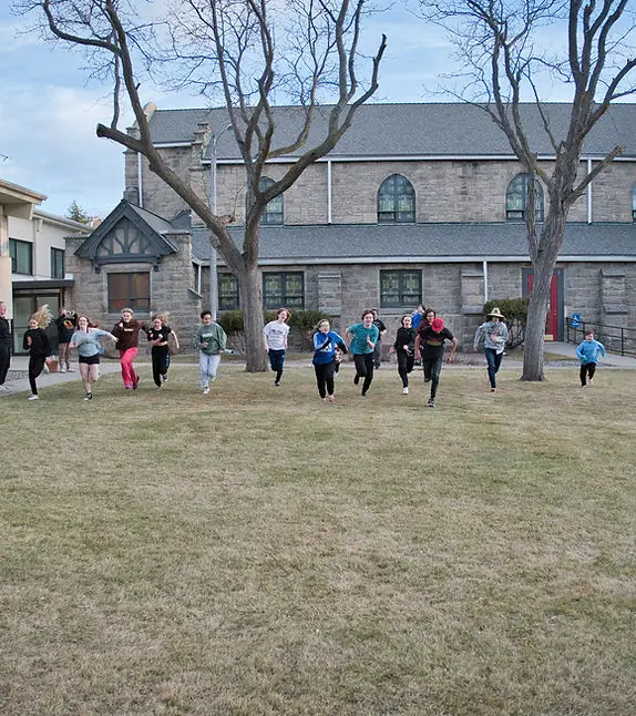 The youth of the Diocese play in the courtyard of the Church of the Incarnation in Great Falls
