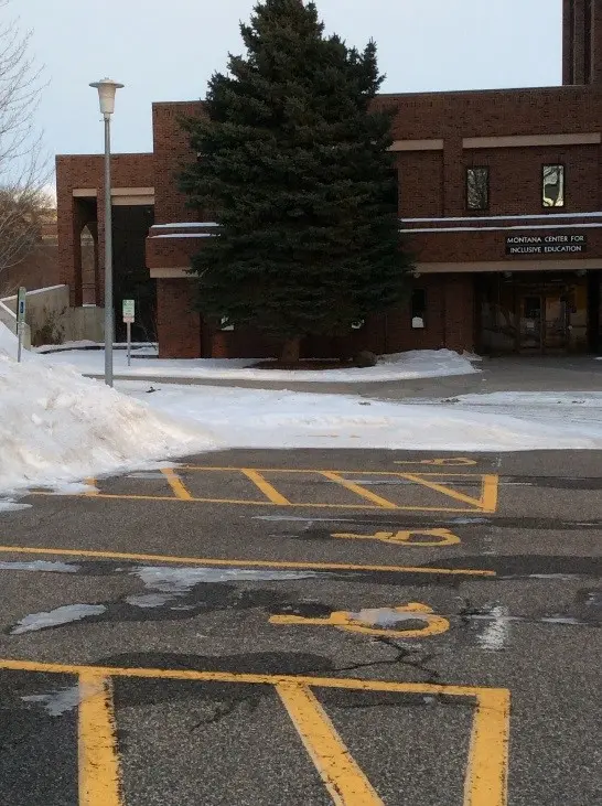 ADA Parking spaces in student Lot