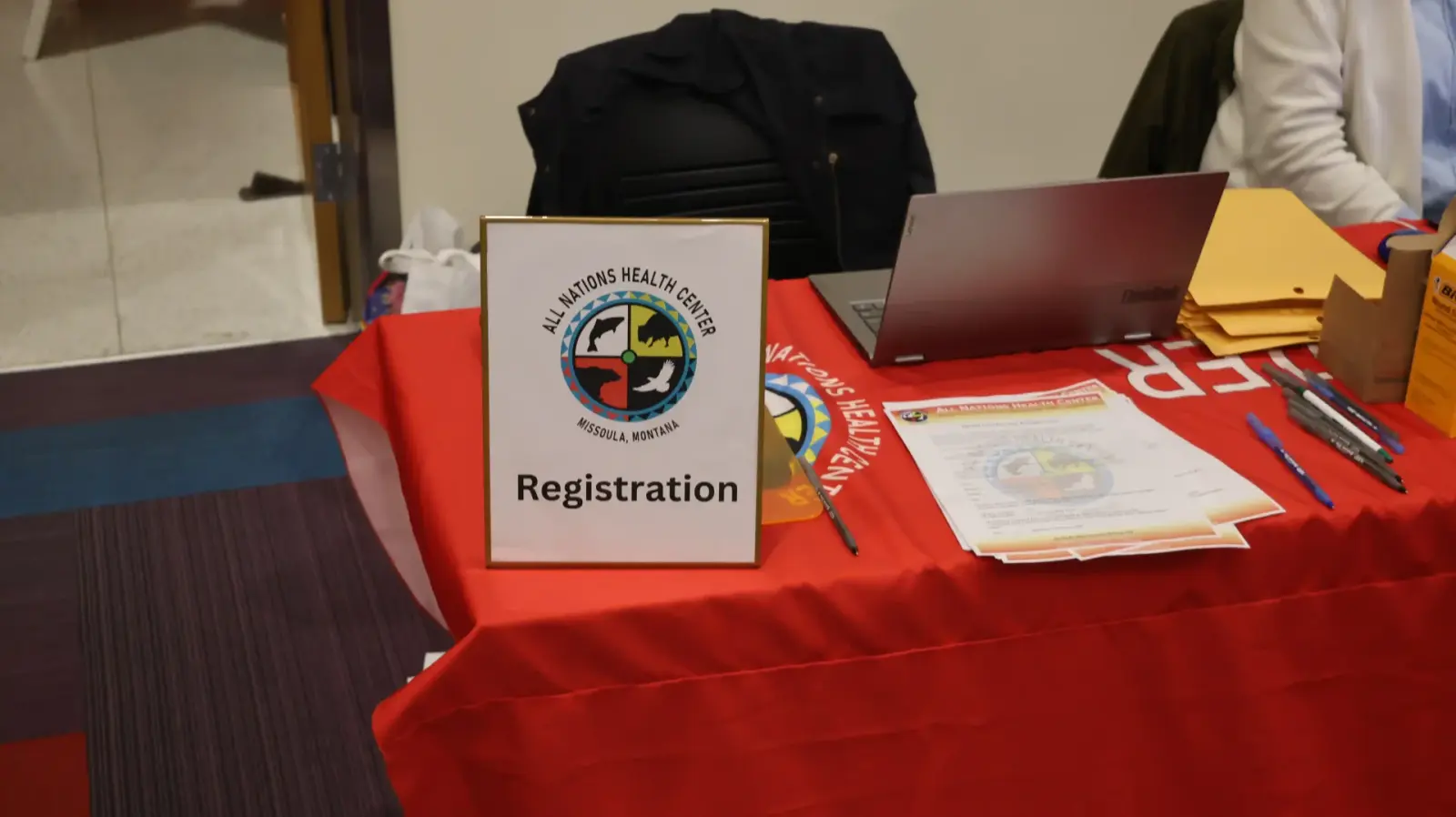 registration booth for all nations event
