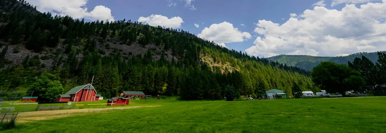 West Riverside Lions Park with barn