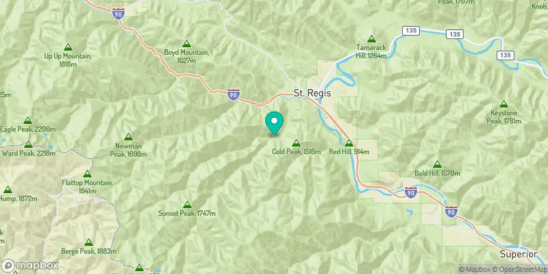 Map showing campground location near De Borgia, Montana