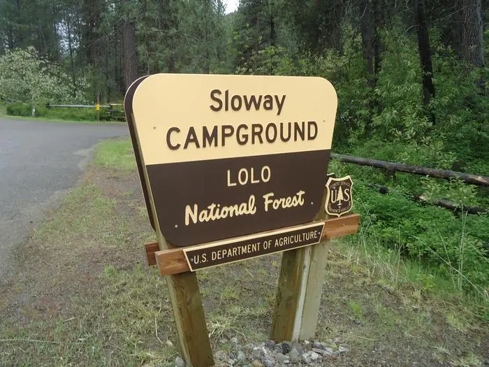 Image of the Sloway Campground sign, Montana.