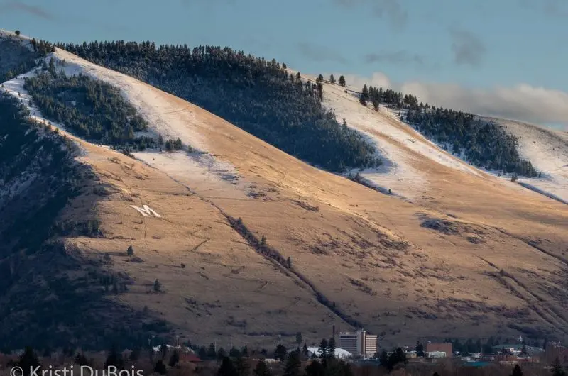 M trail with snow