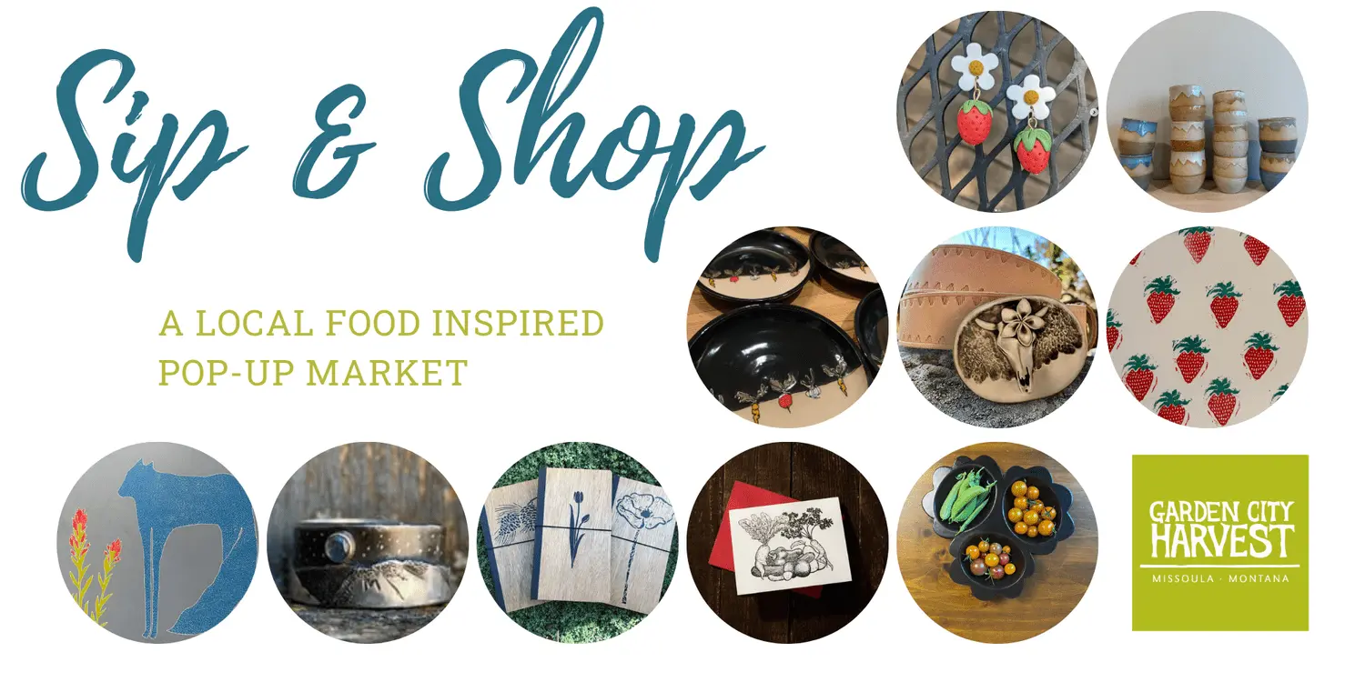 A flyer for a local food-inspired pop-up market featuring images of various handmade goods.