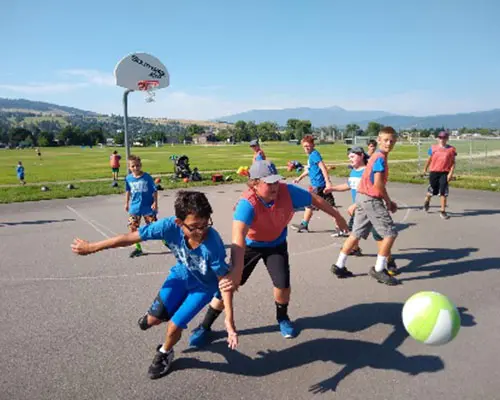 Kids Playing Basketball at Missoula Hall of Fame Sports Academy