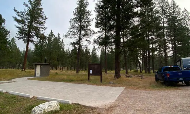 Camping near Harpers Lake: Russell Gates Memorial, Ovando, Montana