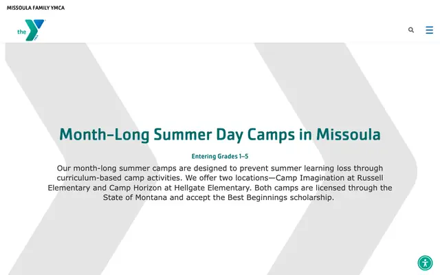 Screenshot of ymcamissoula.org