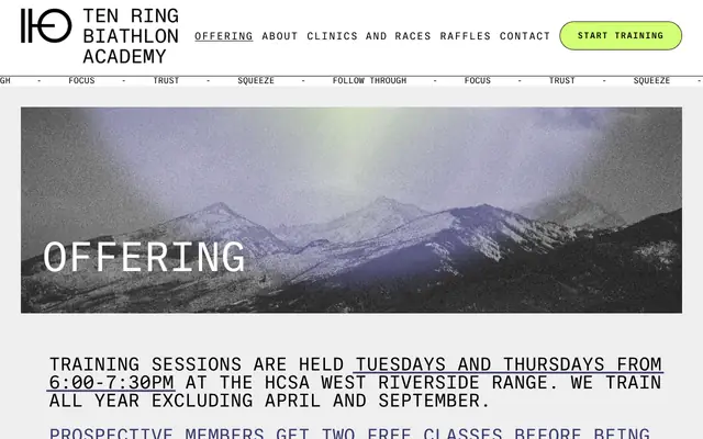 Screenshot of tenringbiathlon.com