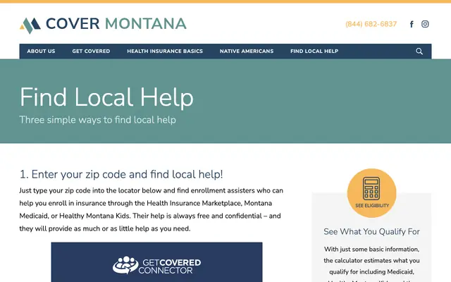 Screenshot of covermt.org