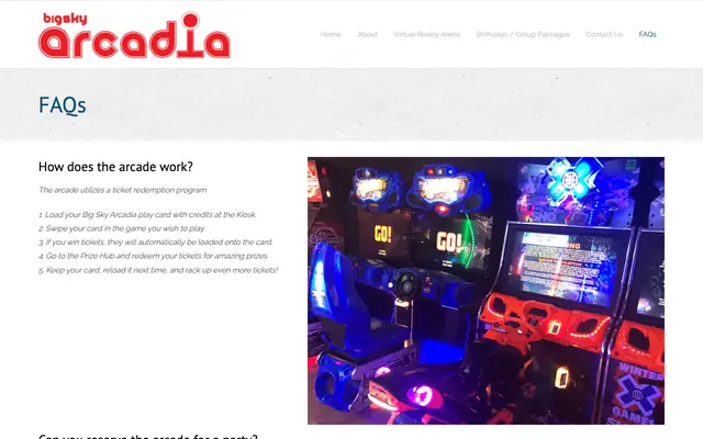 Screenshot of bigskyarcadia.com