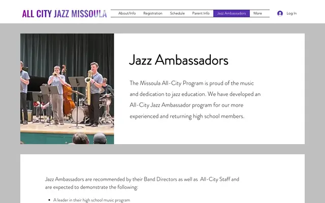 Screenshot of allcityjazzmissoula.com