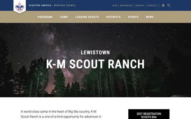 Screenshot of scoutingmontana.org
