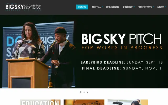 Screenshot of bigskyfilmfest.org