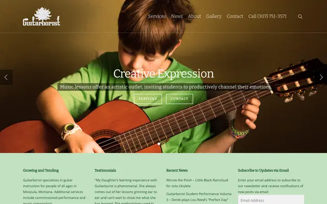Screenshot of guitarborist.com