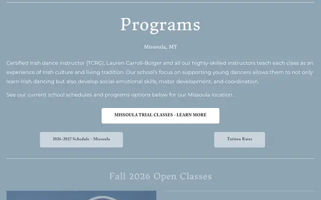 Screenshot of chirishdance.com
