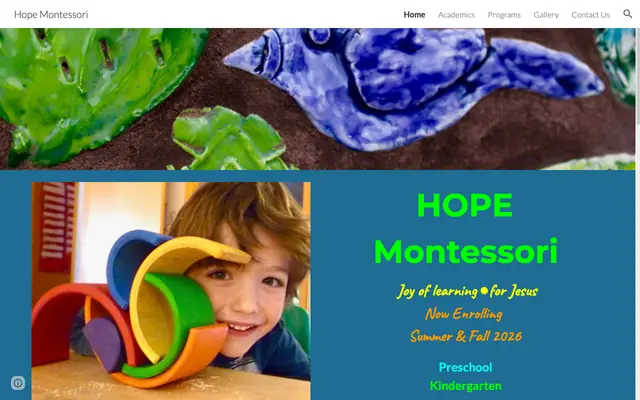 Screenshot of montessorihope.com