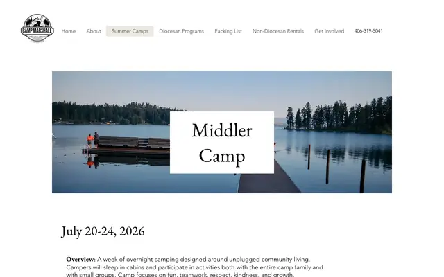 Screenshot of campmarshallmontana.org