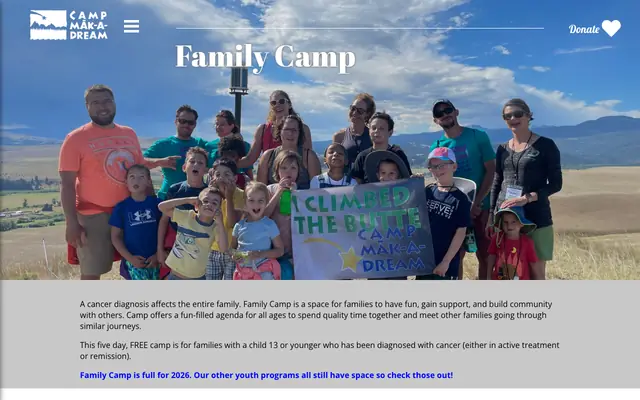 Screenshot of campdream.org