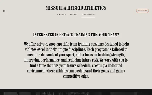 Screenshot of missoulahybridathletics.com
