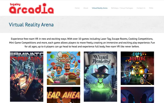 Screenshot of bigskyarcadia.com