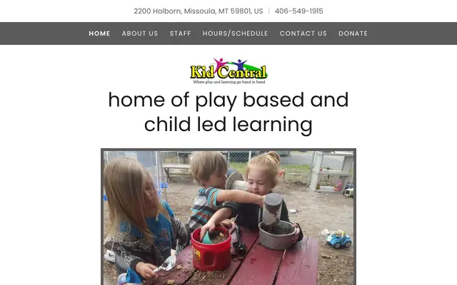 Screenshot of kidcentralmt.com