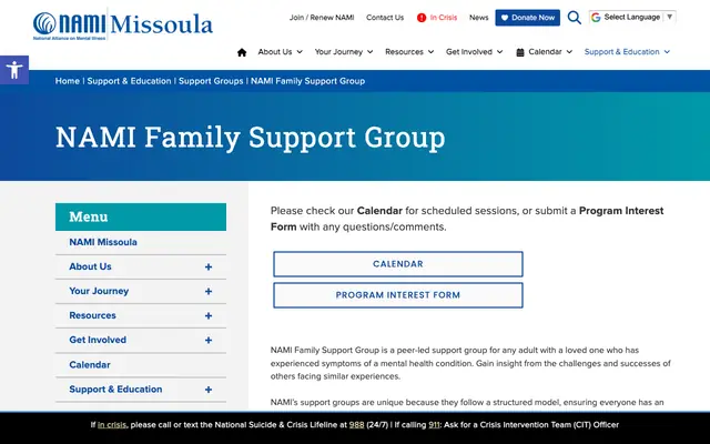 Screenshot of namimissoula.org