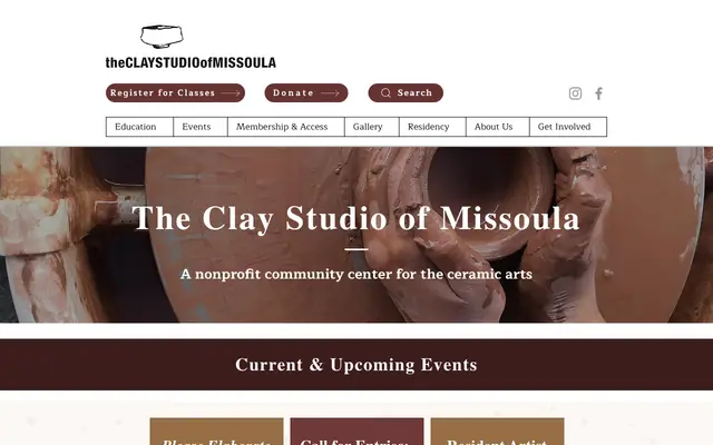 Screenshot of theclaystudioofmissoula.org