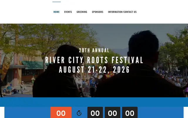 Screenshot of rivercityrootsfestival.com