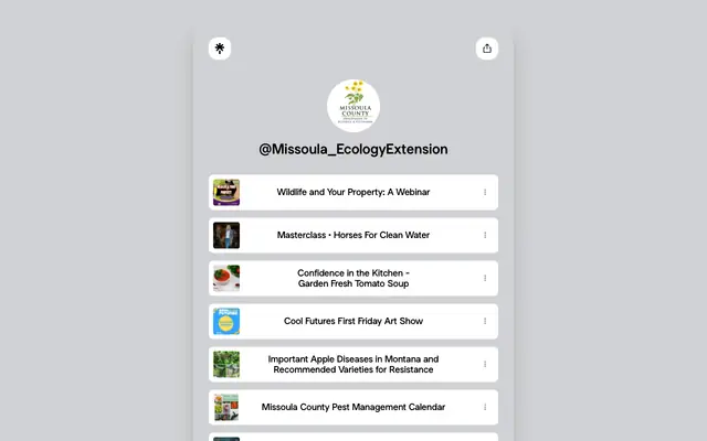Screenshot of linktr.ee