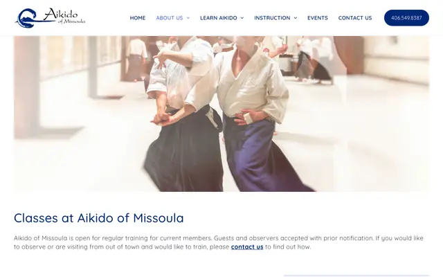 Screenshot of aikidomissoula.com