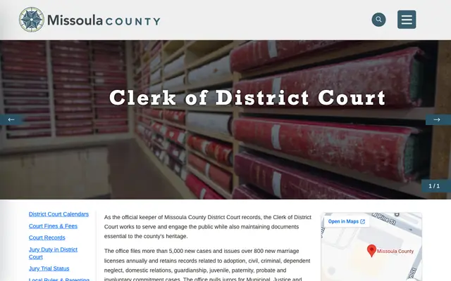 Screenshot of missoulacounty.gov