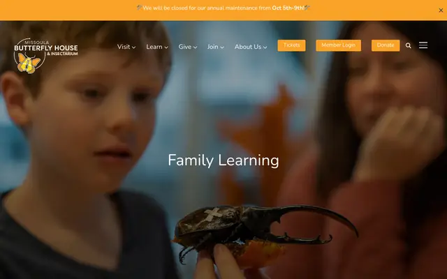Screenshot of missoulabutterflyhouse.org