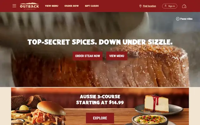 Screenshot of outback.com