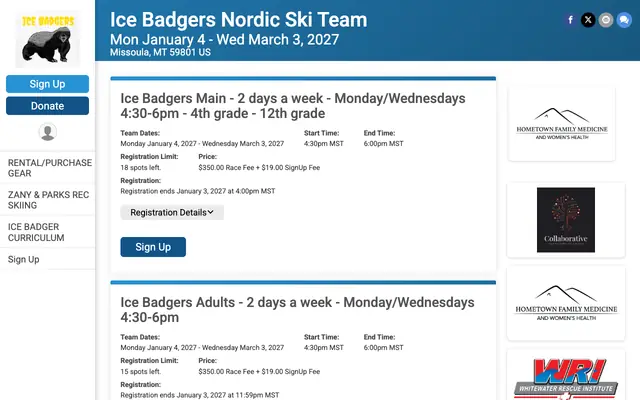 Screenshot of runsignup.com