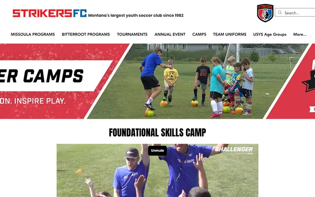 Screenshot of strikersfcmt.org
