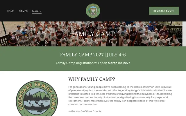 Screenshot of legendarylodge.org