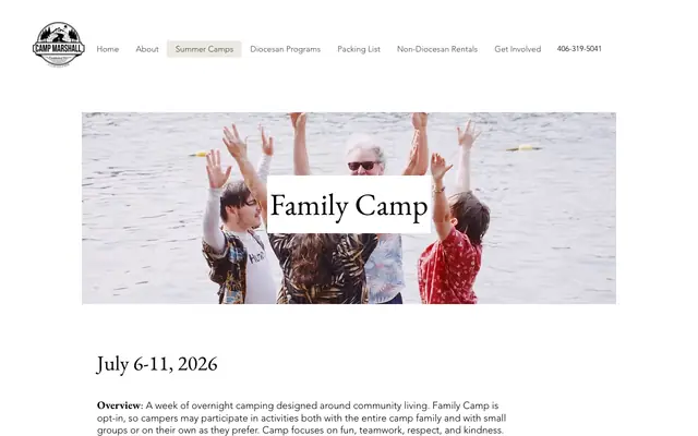 Screenshot of campmarshallmontana.org