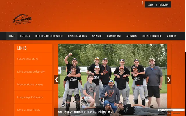 Screenshot of frenchtownlittleleague.com