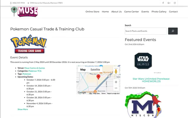 Screenshot of musecomics.com