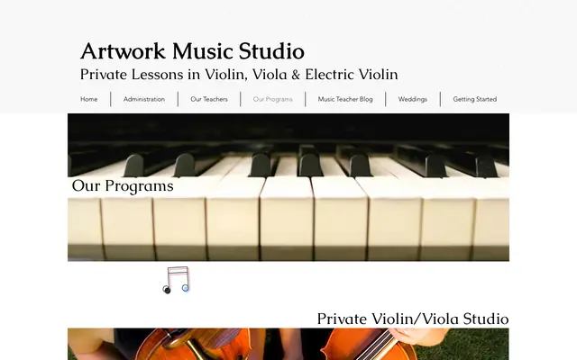 Screenshot of artworkmusicstudio.com