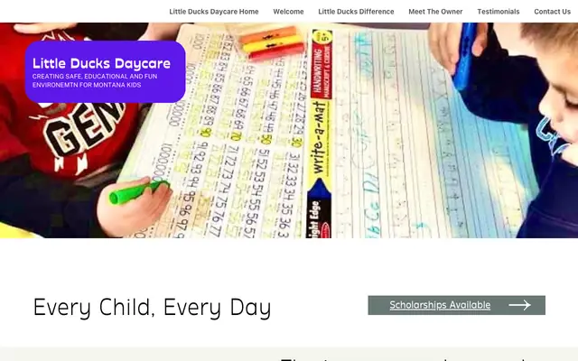 Screenshot of littleduckdaycare.com