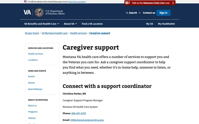 Screenshot of va.gov