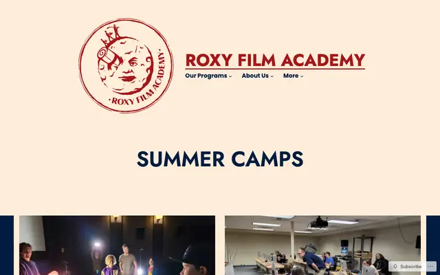 Screenshot of roxyfilmacademy.org