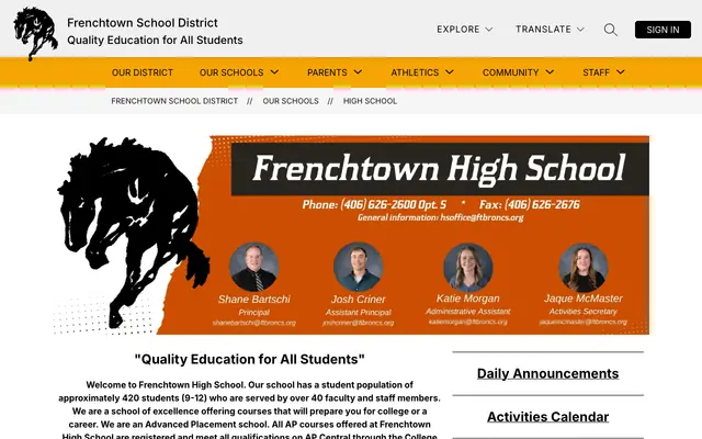 Screenshot of ftsd.org