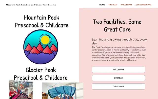 Screenshot of mountainpeakpreschoolmsla.com